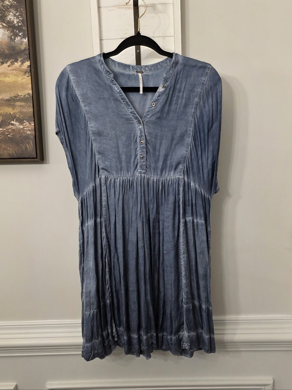 Free People Blue Rowan Oversized Tunic Dress Size Small